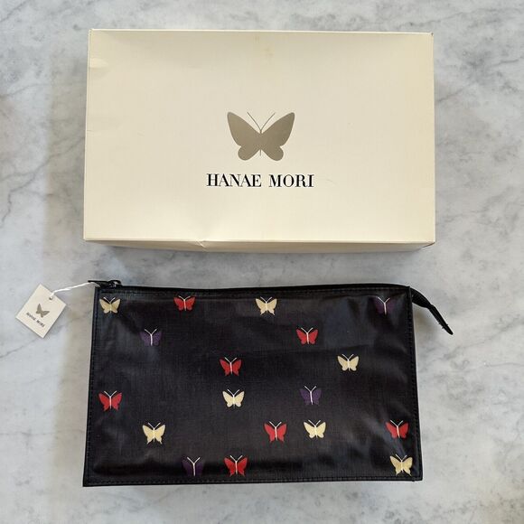 Vintage New Mori Hanae Butterly Cosmetic Travel Pouch Bag Sewing Kit Japan Rare! - Picture 2 of 16